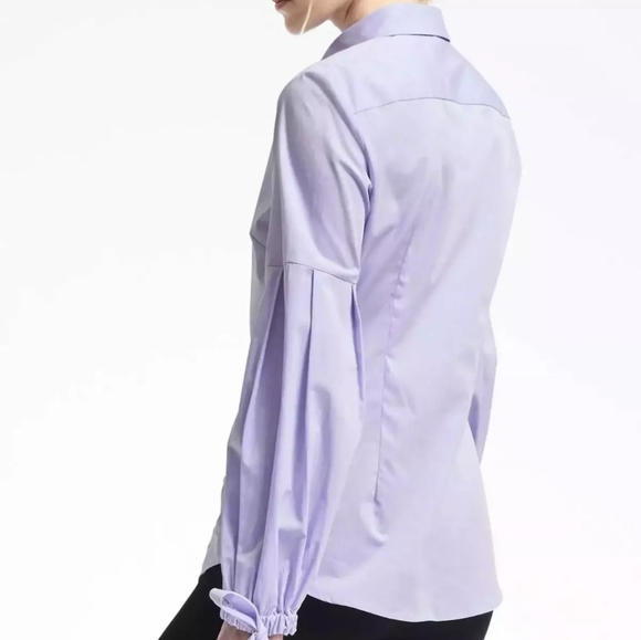 Banana Republic Riley Bell-Sleeve Shirt Blue Size 4P - Picture 2 of 5